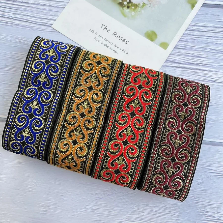 

10 ярдов/Лот, Тканый Жаккардовый женский геометрический тотем, рисунок для занавесок и одежды, аксессуар, размер 5 см