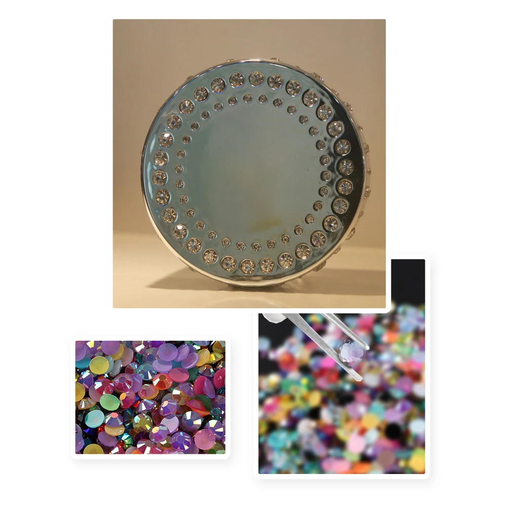 Großhandel Bulk Resin Jelly Color Ab Transparent Ab 2mm,3mm,4mm,5mm,6mm Facetten Flatback Nail Art Kleidungsstück Dekoration – Detail 4