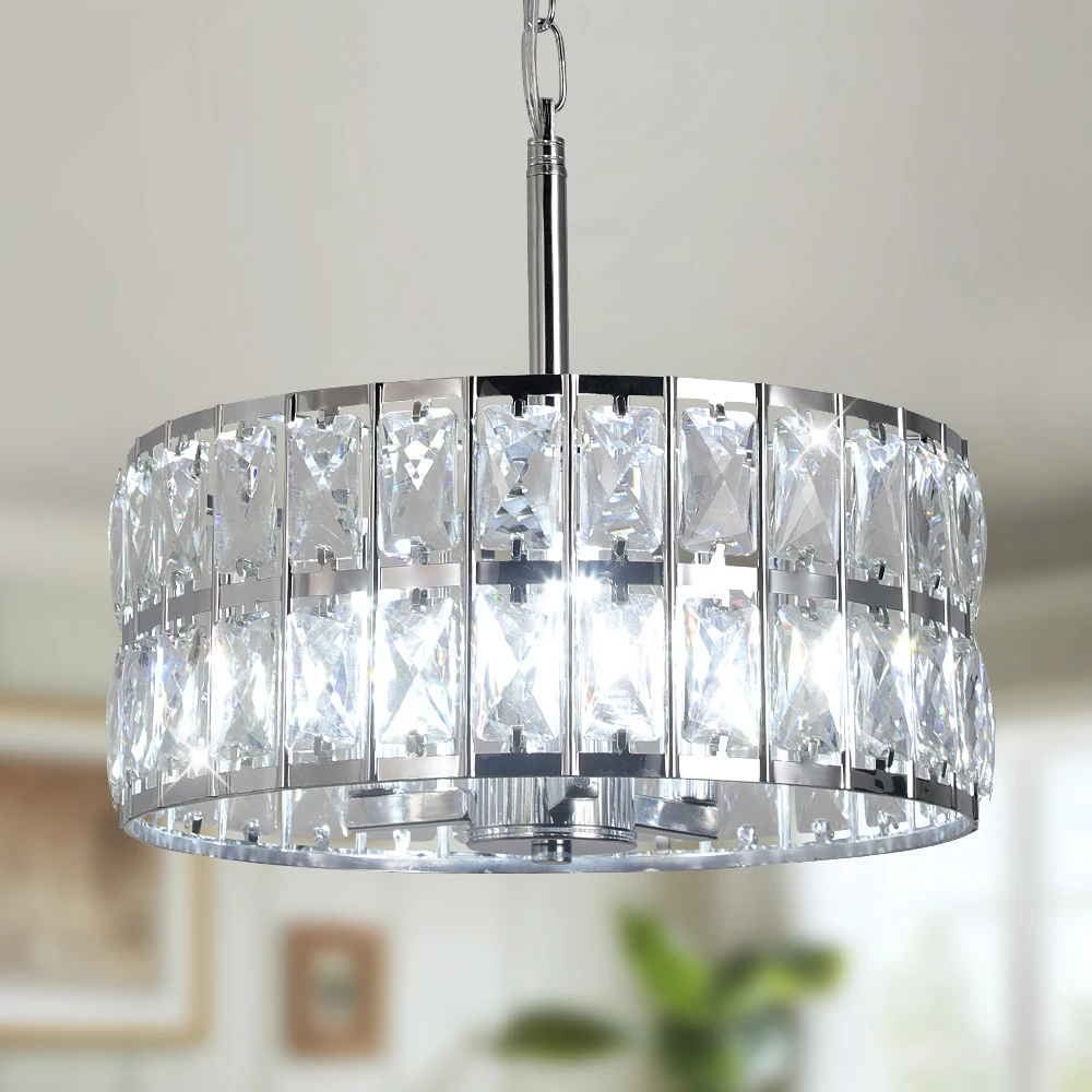 

Modern Crystal Pendant Light Bedroom Dining Table Ceiling Chandelier Lamp Indoor Decora Lighting Fixture for Living Room Luxury