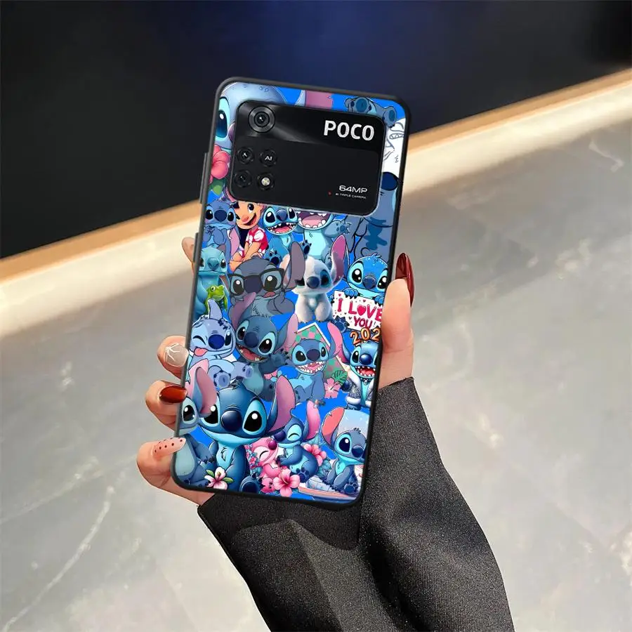 Чехол для Xiaomi Poco X3 X4 X5 C65 M5 C50 C51 F3 F4 F5 M3 M4 Pro с мягкой задней крышкой телефона Disney Cartoon Stitch Art