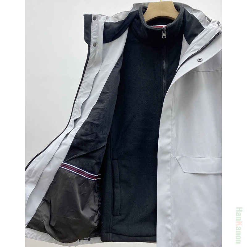 

Мужская уличная куртка 3 в 1, вдохновленная рабочей одеждой — флисовая гибридная куртка для универсальных приключений на открытом воздухе, кемпинга, пеших прогулок