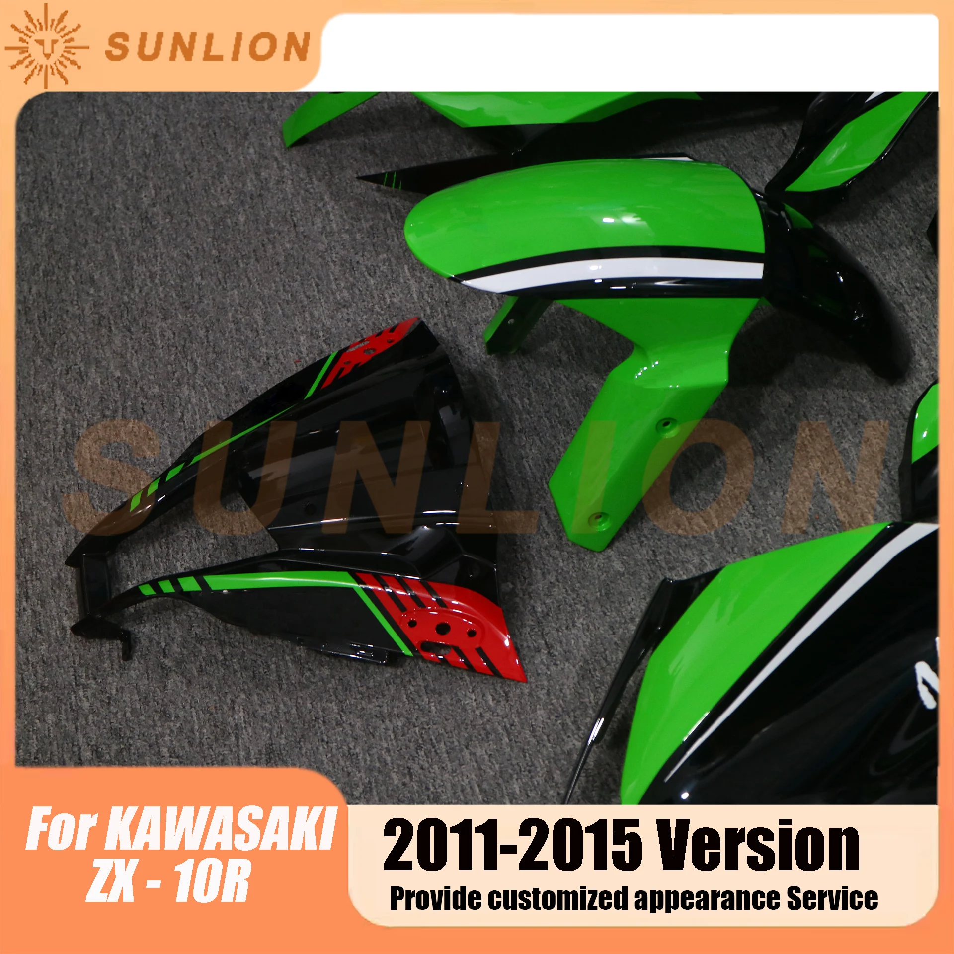 for Kawasaki ZX-10R zx 10r 2011 2012 2013 2014 2015 motorcycle fairing ABS injection body decoration kit full vehicle shell