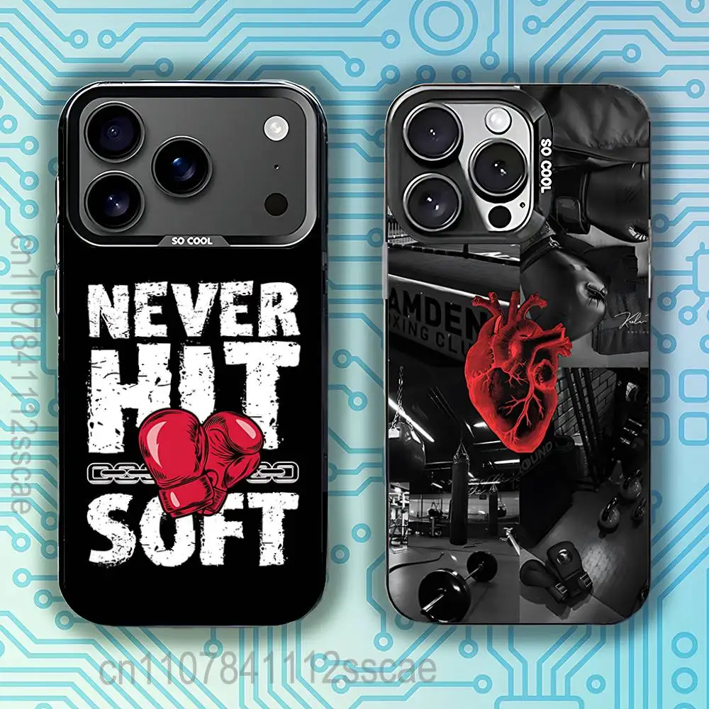 

Boxing Gloves Phone Case For iPhone 17,16,15,14,13,12,11,Pro,Max,Plus,E,Air,Mini Black IMD Cover