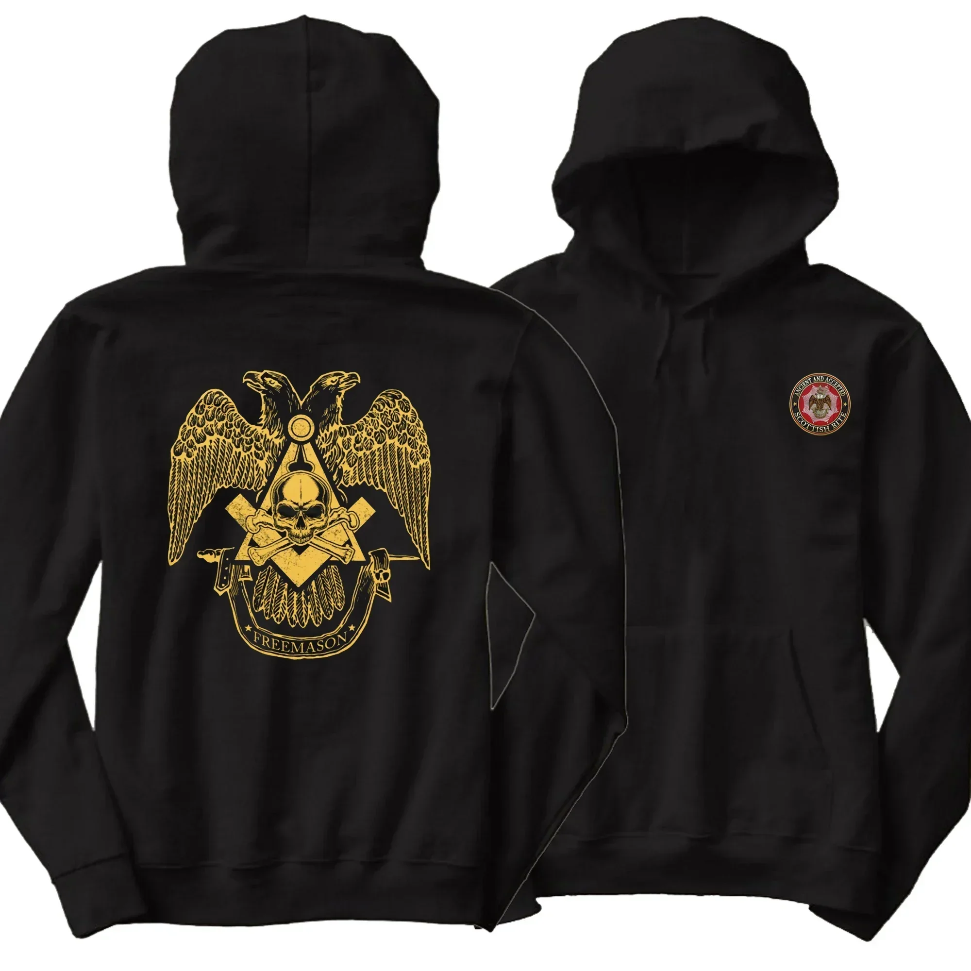 

Scottish Rite Double-headed Eagle Freemason Masonic Sweatshirts 100% Cotton Comfortable Casual Mens Pullover Hoodie Streetwear