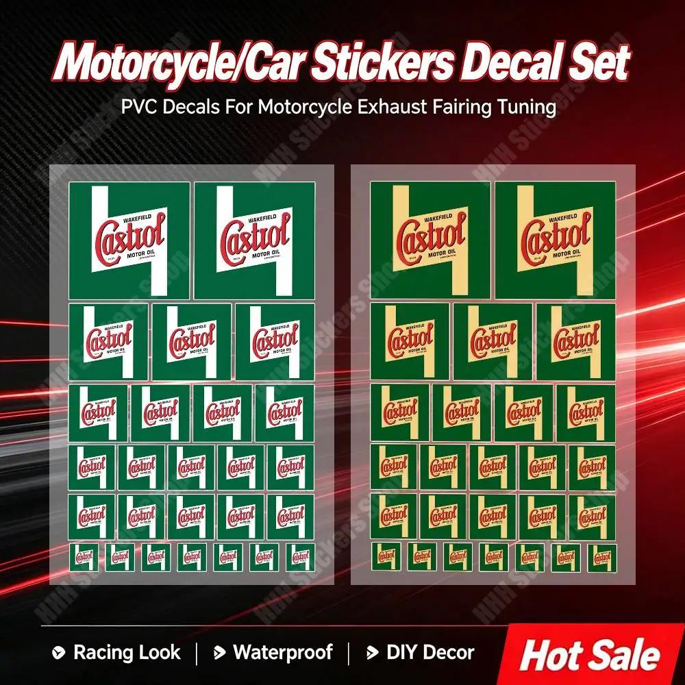 C-CASTROL New Universal Car Motorcycle Helmet Tail Box Modified Stickers Computer Suitcase Phone Ipad Case Stickers Decor