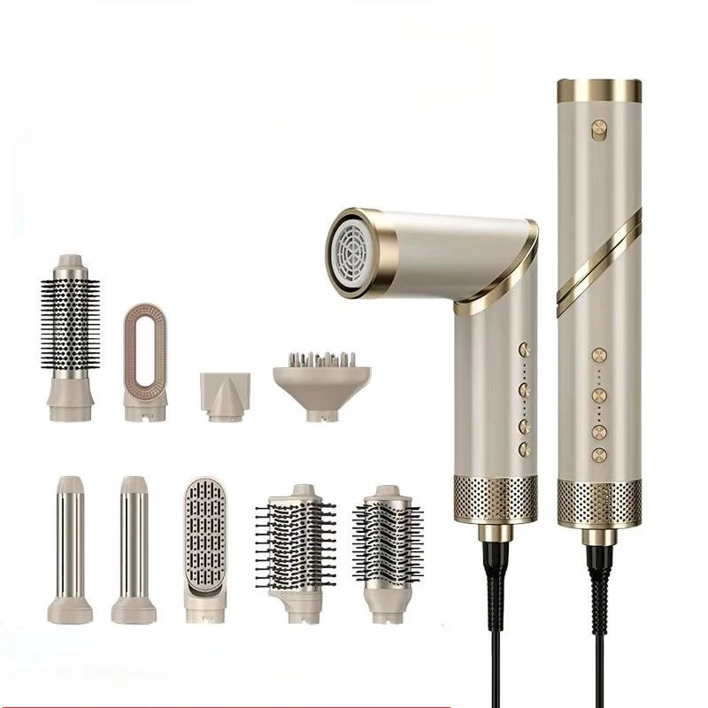 2026 Foldable 9-in-1 Hair Dryer Home Use Hot Air Comb Set Multi-functional Hair Dryer, Comb, Curling Iron