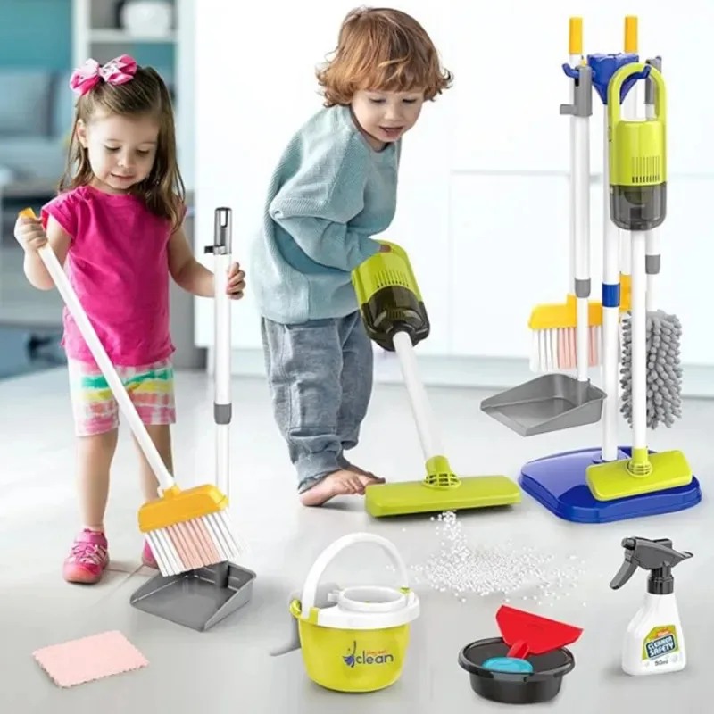 Cleaning Toy Vacuum Cleaner Broom Simulation Educational Toy for Kids Home Cleaning Tools Representation