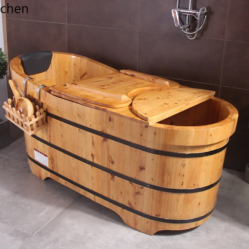 

PYH Wooden Bath Bucket Adult Soaking Bathing Wooden Bucket Foot Bath Solid Wood Bucket Bathtub