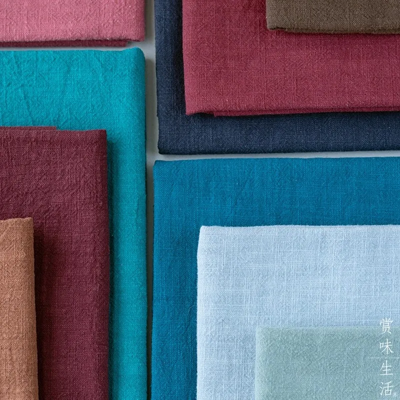 

Sashiko Fabric Ramie Cloth - Chinese Style Embroidery Fabric for Tea Mat, Table Runner, Coaster, DIY Clothing (Natural Color)