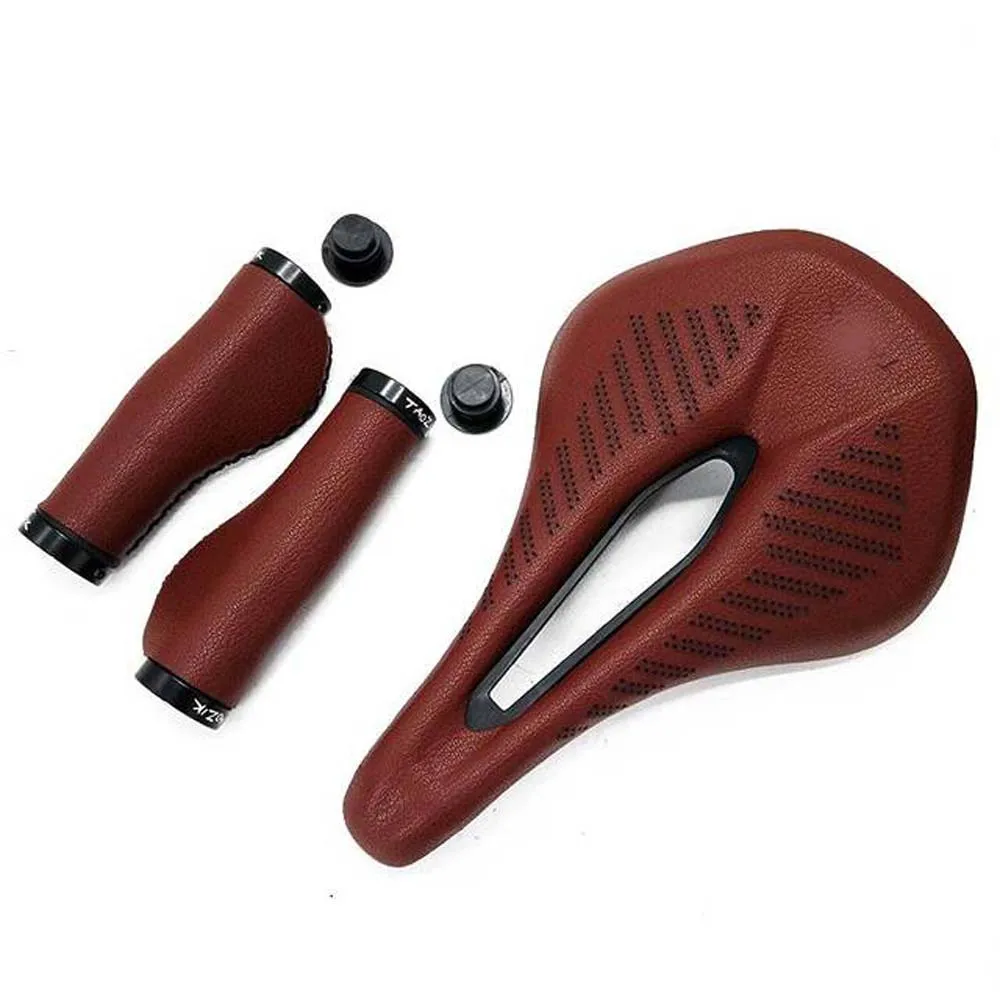 

New Retro Bicycle Saddle MTB Bike Saddle 155mm with handlebar grips Road Bike Bicycle / Steel Saddle Rails Bicycle Cycling parts