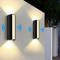 LED Wall Light Outdoor With Motion Sensor AC85-265V 10W Garden Wall Lamp Outdoor Courtyard Spotlight Lighting Decoration Lamp