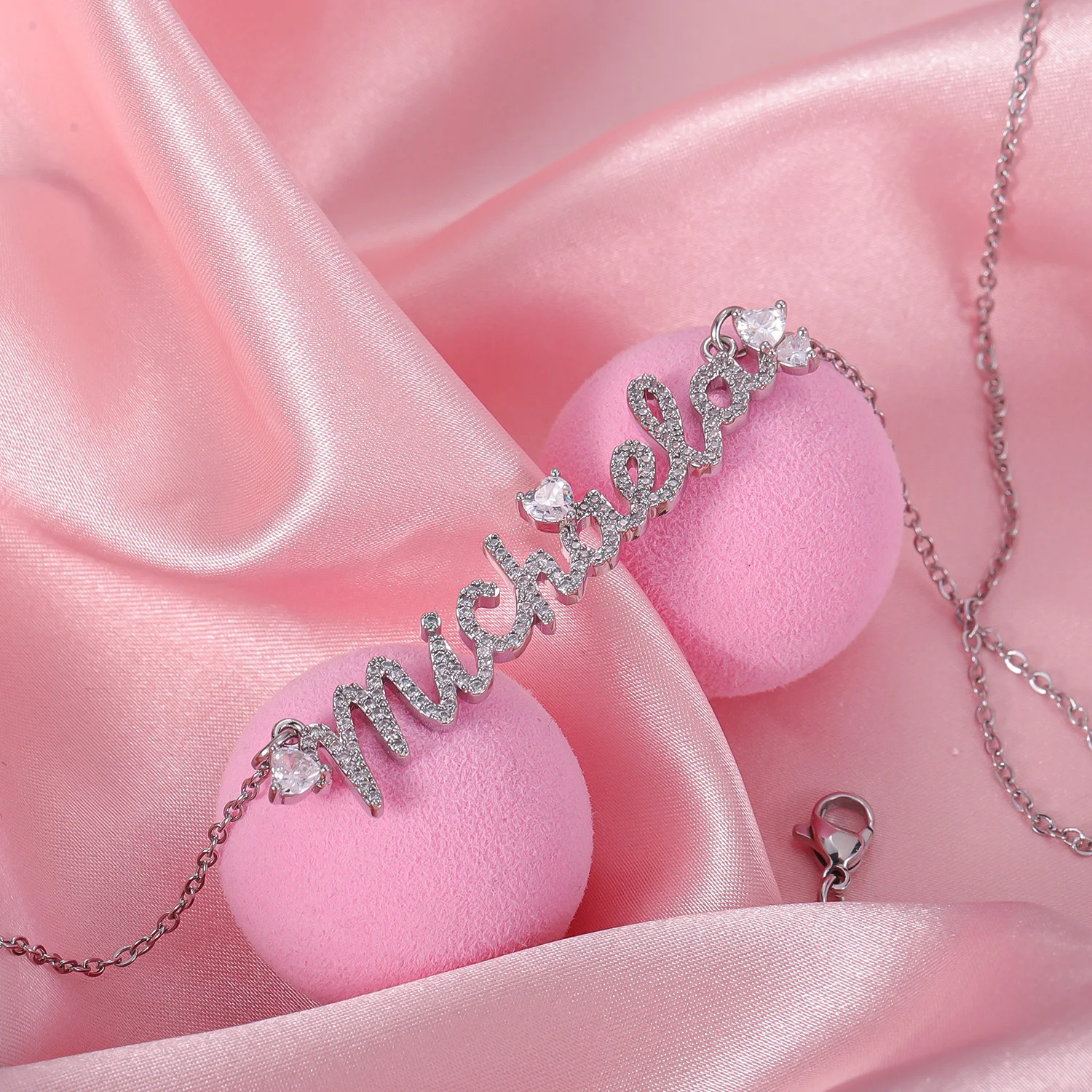 

Ожерелье с именем из циркона на заказ, позолоченная нержавеющая сталь 18 карат, тренд 2025 года, персонализированный кулон, подарки на рождественскую годовщину для нее