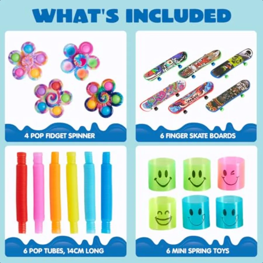 JOYIN 60 Pcs Party Favors for Popular Fidget Toys Pack Goodie Bags Fillers for Birthday Party Prizes in Bulk for School Pinata