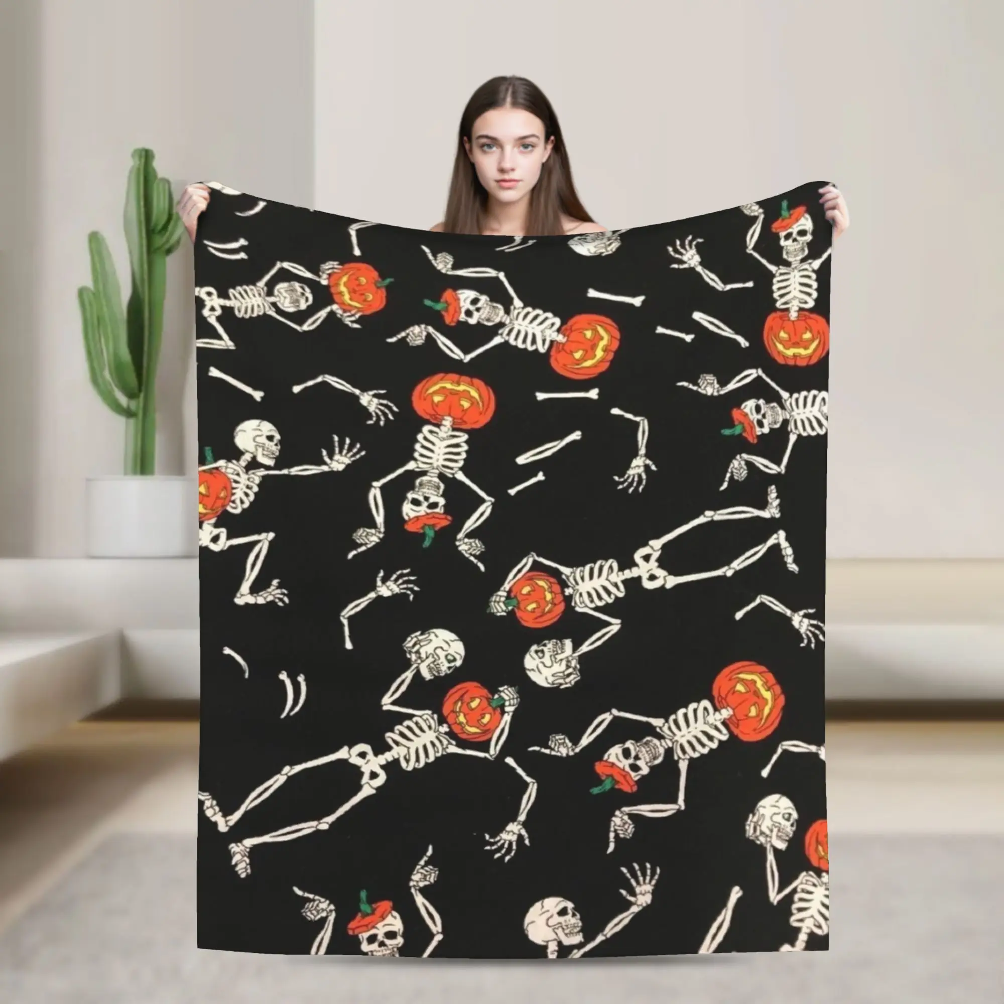 Cozy Halloween Ghost Pumpkin Spooky Trick Or Treat Witch Blanket Merch Throws And Blankets Super Soft Flannel for Bedroom