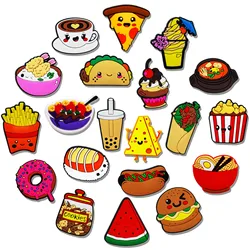 20Pcs Food Series Shoe Charms for Bubble Slides Sandals, PVC Shoe Decorations Accessories For Christmas Birthday Gift Part