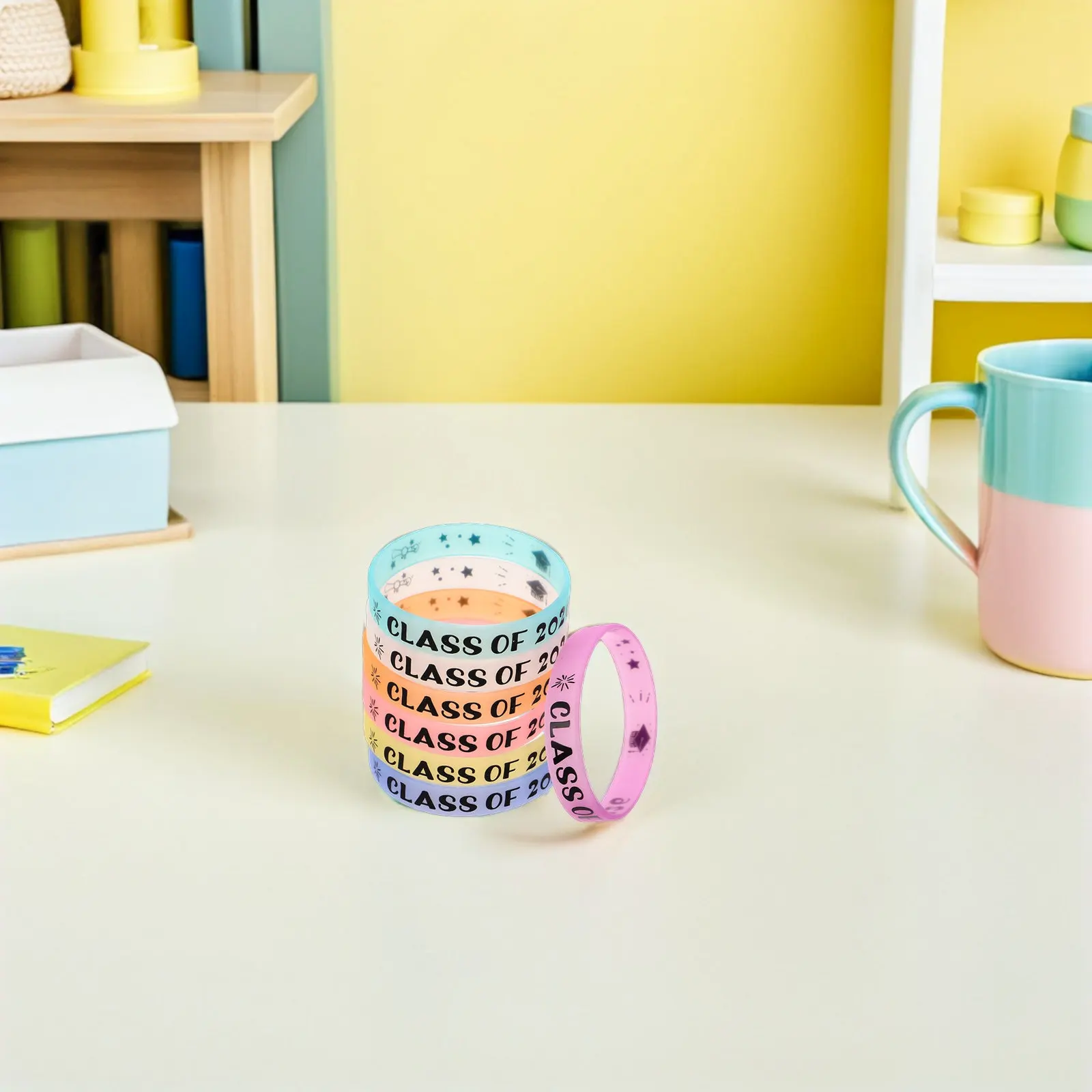 

14 шт. светящихся в темноте силиконовых браслетов для выпускников 2026 года, светящиеся браслеты для вечеринок, выпускных мероприятий