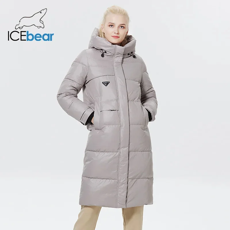 ICEbear 2023 Winter Women Outwear Parka Elegant Simple Fashion Jacket Warm And Windproof Zippe Cotton Coat  GWD22382I