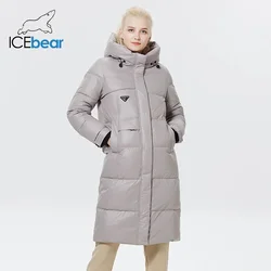 ICEbear-Parka feminina quente e à prova de vento com zíper, casaco elegante de algodão, jaqueta simples, outwear, inverno, GWD22382I, 2023