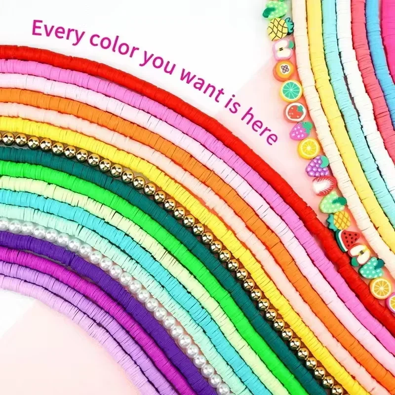 SHU YU 14400/4200/2400pcs Assorted Polymer Clay Beads Kit for DIY Jewelry Making-Handmade Craft for Bracelet, Necklace, Earrings