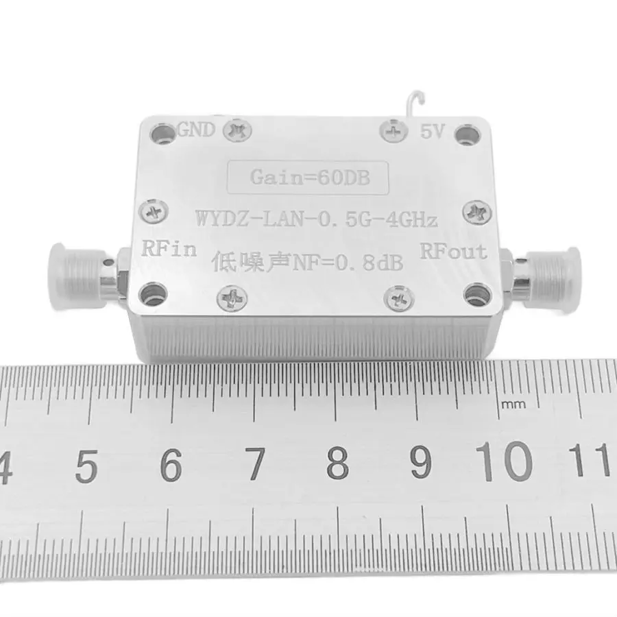 LNA-amplificador de bajo ruido para Radio Ham, sistema receptor de señal WIFI, con GPS Beidou GLNSS, HF, VHF, UHF, FM, SDR, 0,5-4GHz de ganancia de 60dB