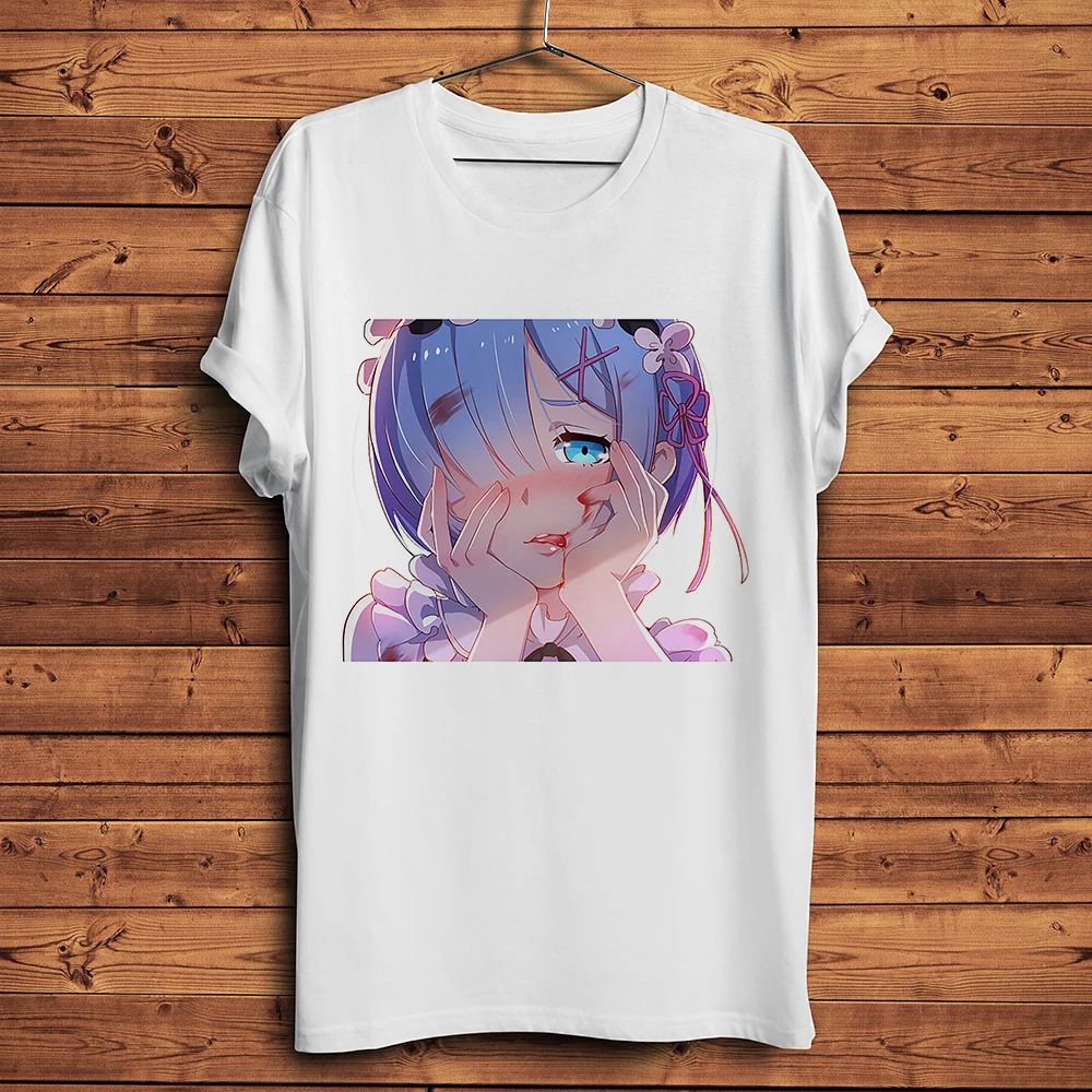 Rezero Kawaii Rem Funny Waifu Anime Tshirt Men New White T Shirt Homme Unisex Otaku Re Life In A Different World From Zero