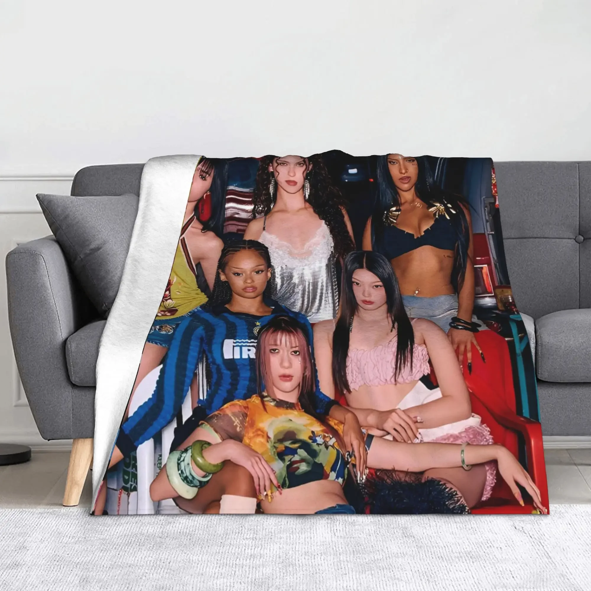 

Katseye Kpop Manon Flannel Throw Blanket Beautiful Chaos Lightweight Thin Quilt for Bed Outdoor Use