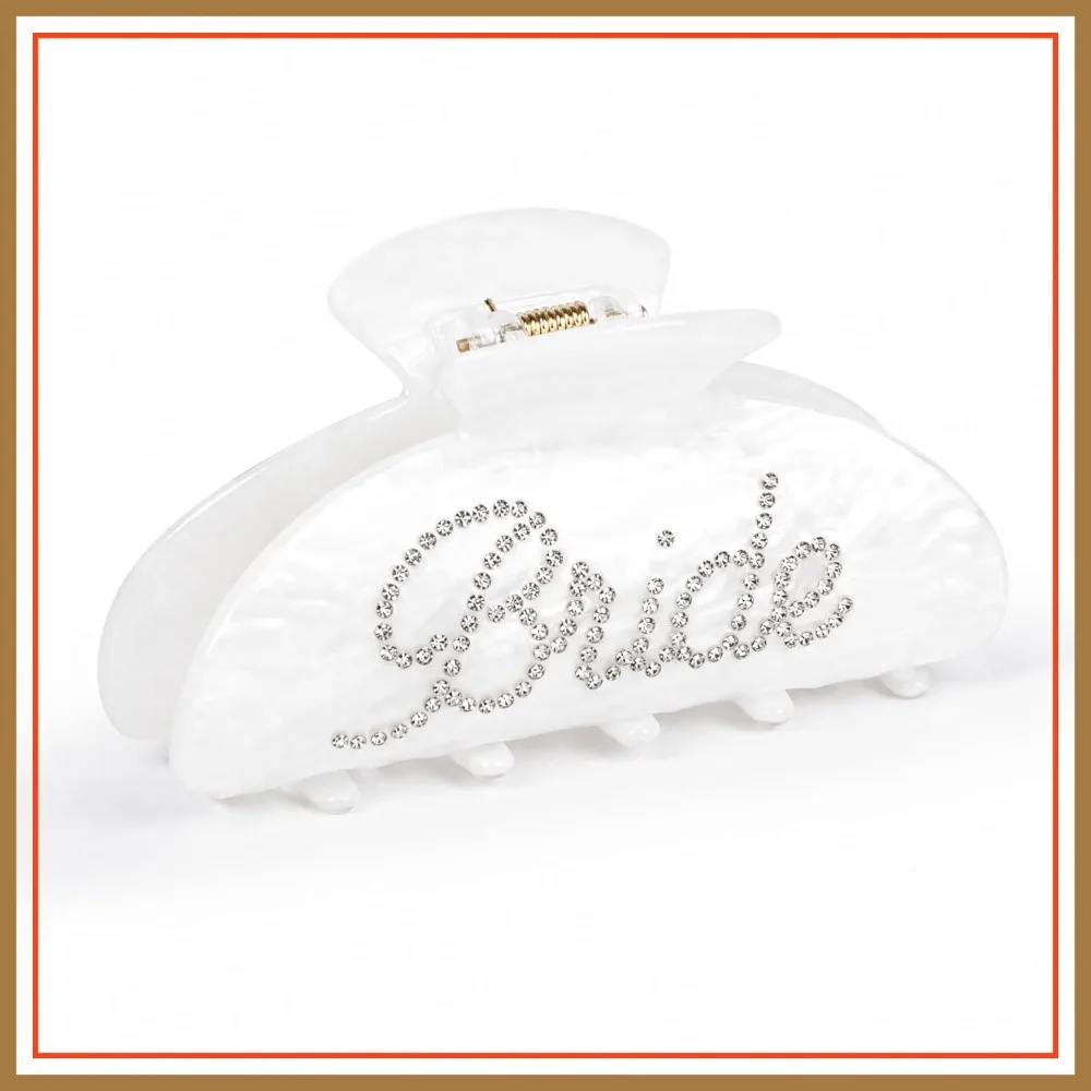 

Bride Hair Claw Clip – Wedding Hair Accessories for Engagement, Bridal Shower & Bachelorette Party