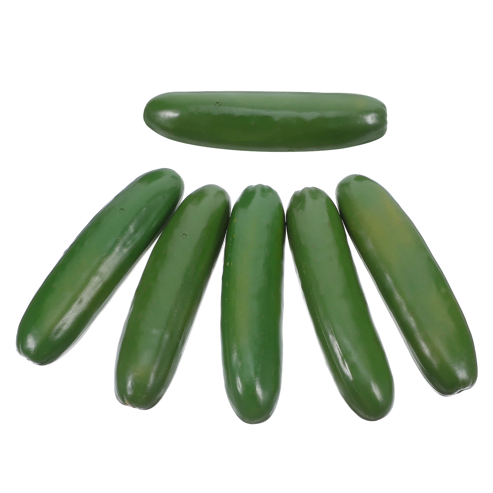 

6 Pcs Simulated Green Cucumber Artificial Fake Vegetables for Kitchen Props Plastic Home Decoration Simulation Faux Display