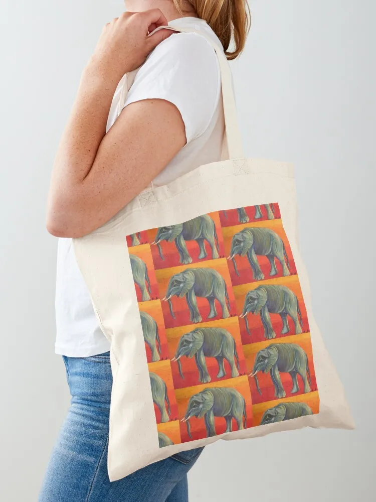 Sunset Elephant Tote Bag sacs de Shopping حقائب كبيرة الحجم حقائب نسائية فاخرة من القماش