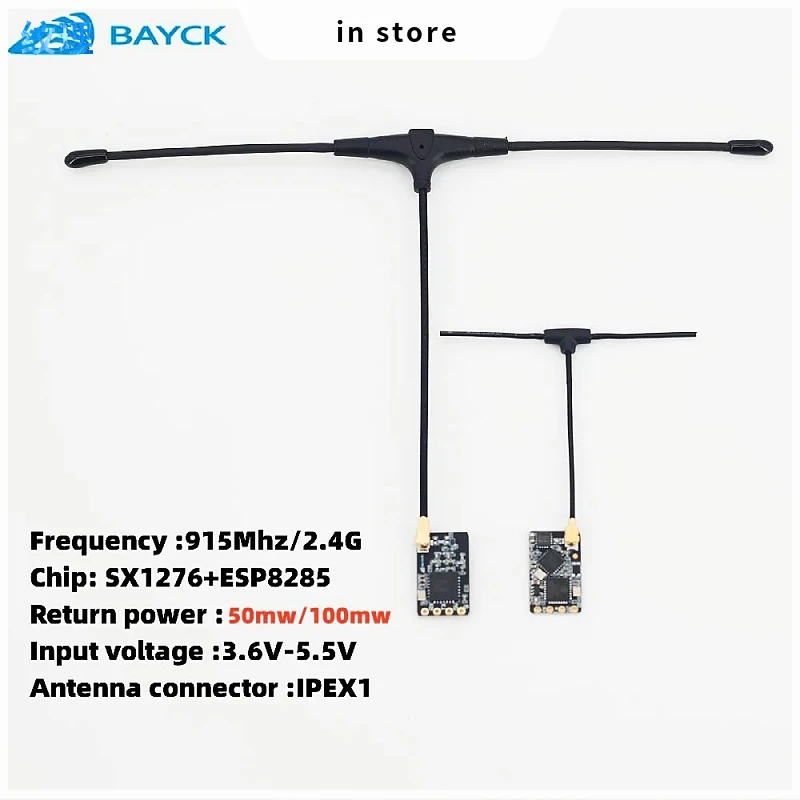 

in store BAYCK ELRS 915MHz / 2.4GHz NANO ExpressLRS Receiver with T type Antenna Support Wifi upgrade for RC FPV Drones Parts