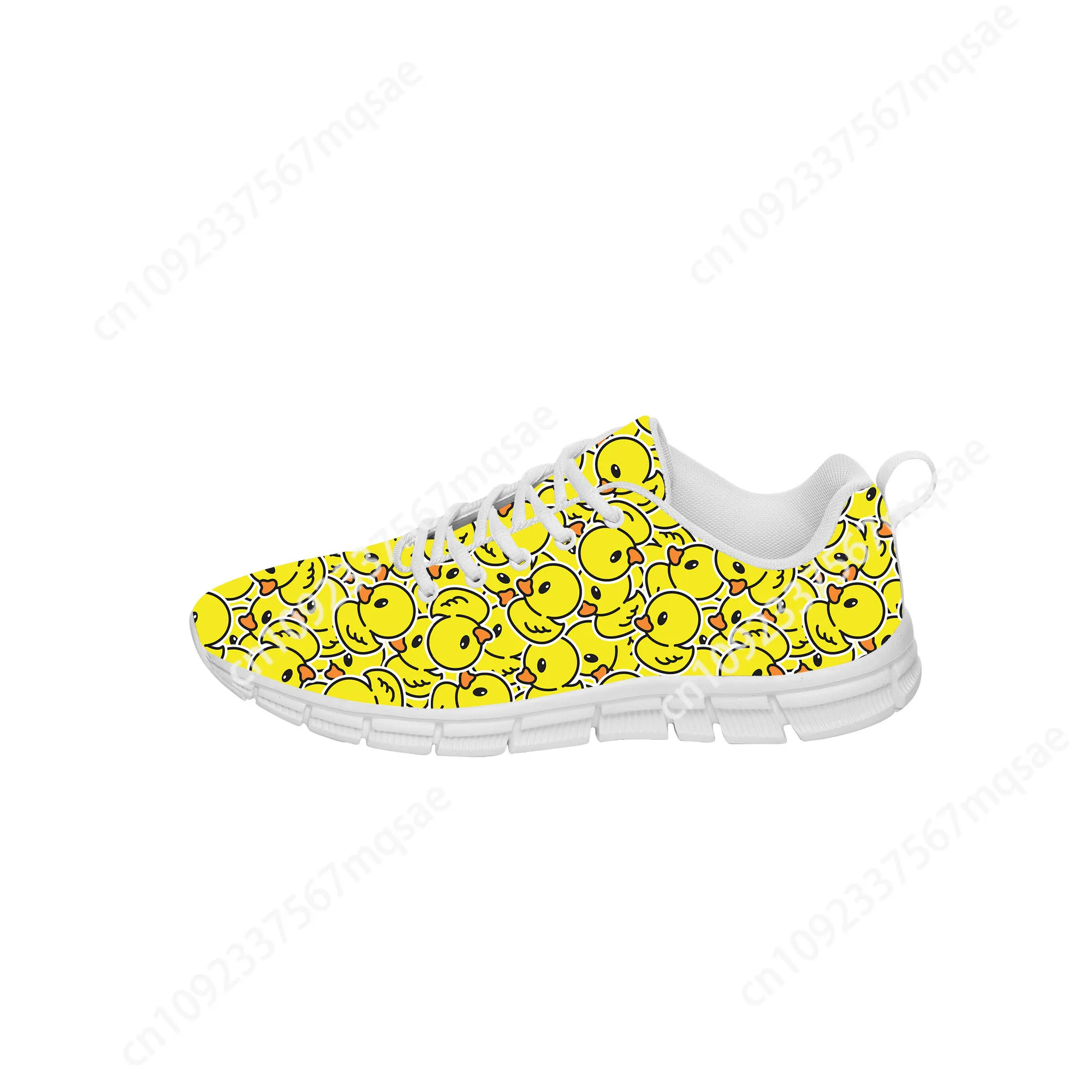 Cartoon Eend Witte Sportschoenen Mannen Vrouwen Tiener Kinderen Sneakers Mode Casual Custom Hoge Kwaliteit Paar Schoenen Wit