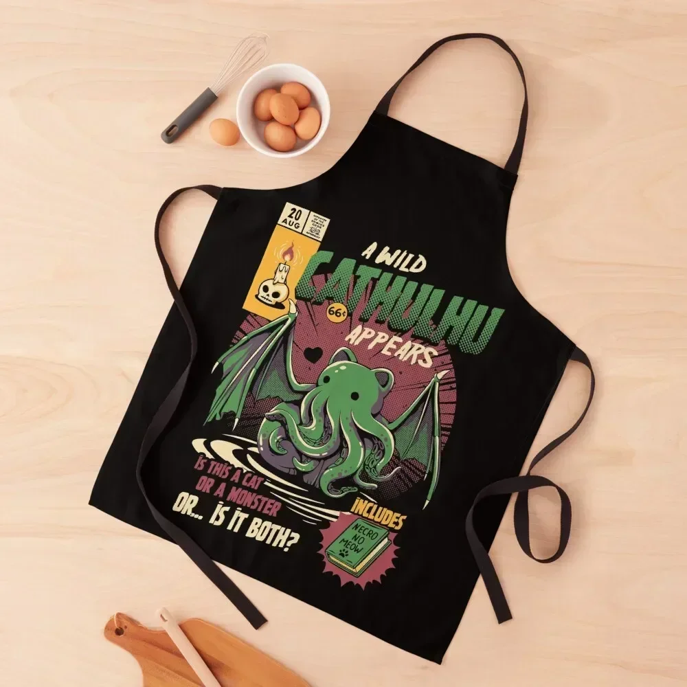 

Cathulhu Apron New year's Kitchen For Man Chef Uniform Woman work gowns for women cleaning Apron