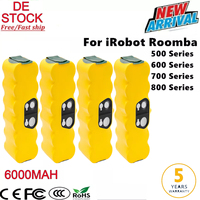 14.4V 6000MAH NI-MH Battery For iRobot Roomba 500 600 700 800 900 Series Vacuum Cleaner Replacement Parts Rechargeable Battery
