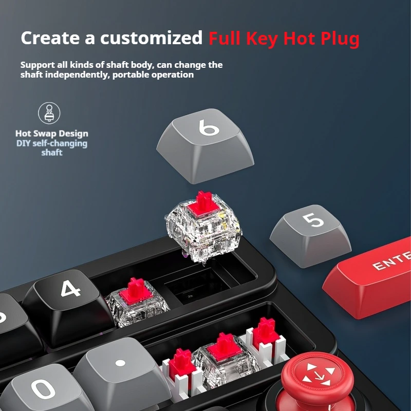 Sxs-K809 Macro Programming Joystick Keyboard Rgb Full Key Hot Swappable Macro Definition Wired Mechanical Office Gaming Keyboard