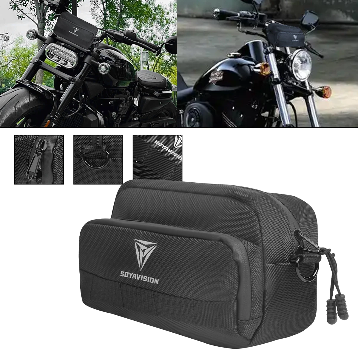 

Motorcycle Handlebar Bag Barrel Bags Storage Shoulder Bag For Harley Cruiser Softail Sportsters For BMW Dirt Bike E-bike