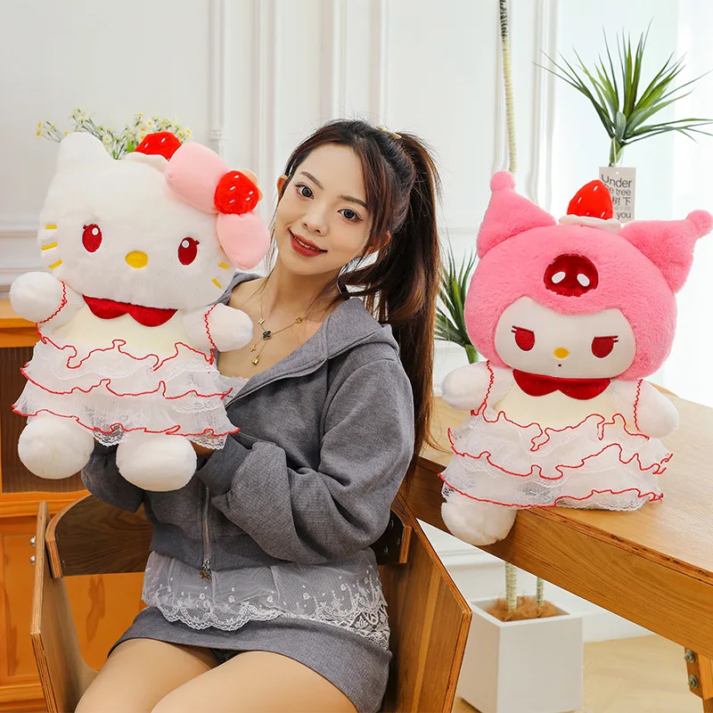 25/35/45 cm Sanrio Hallo Kitty Kuromi Plüsch Puppe Cartoon Anime Plüsch Puppe Zimmer Dekoration Kissen Plüschtiere ornamente Geschenk