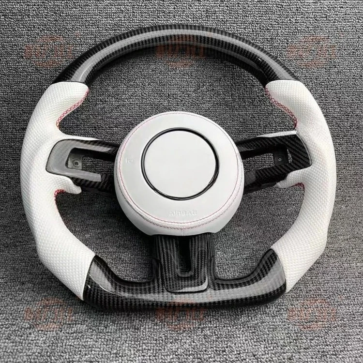 

Индивидуальное спортивное рулевое колесо с плоским дном из углеродного волокна для Ford Mustang 2004-2022, модифицированные автомобильные аксессуары из искусственной кожи