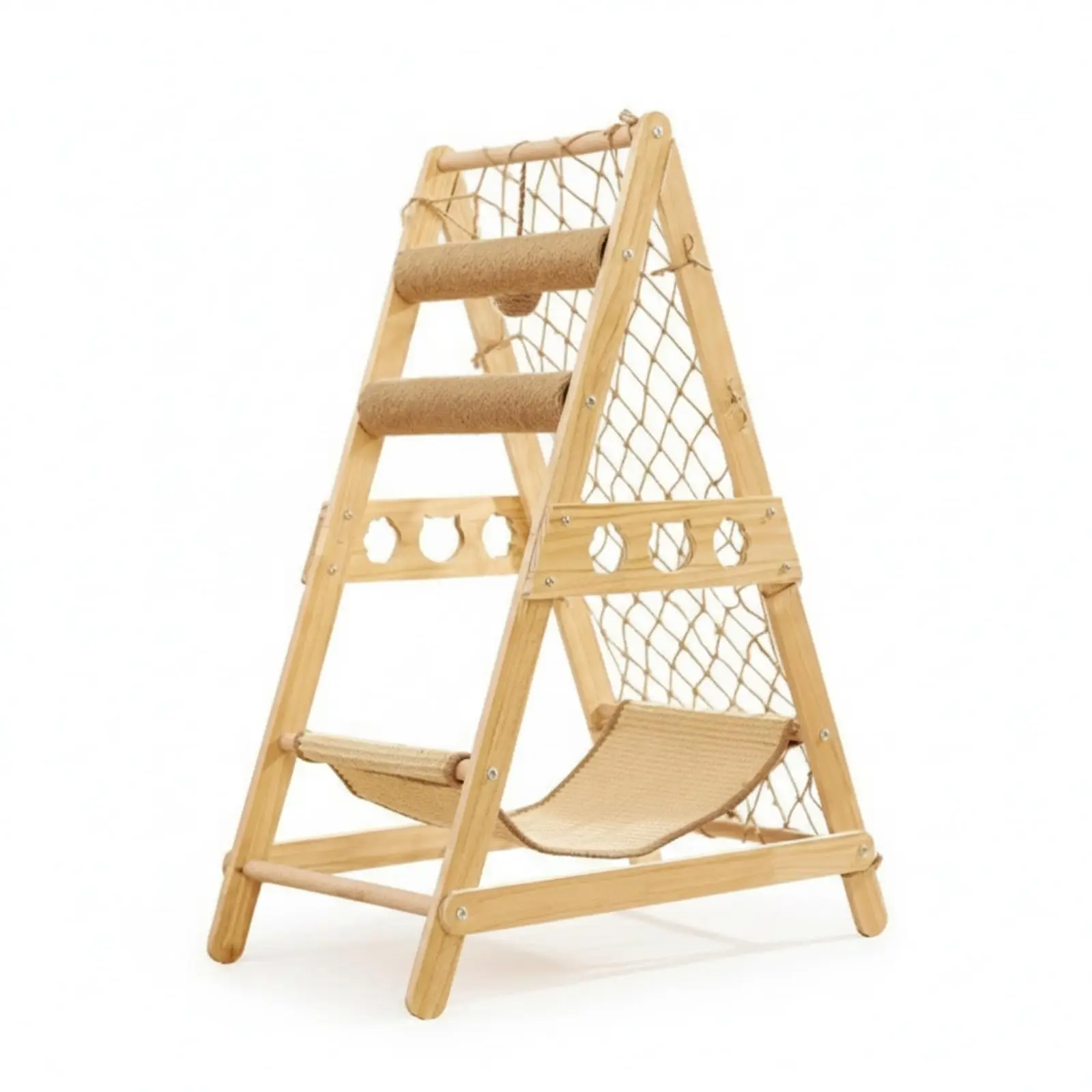 Cat Climbing Frame Cat Climber with Wood and Sisal Rope for Scratching Climbing Resting and Indoor Play Suitable for