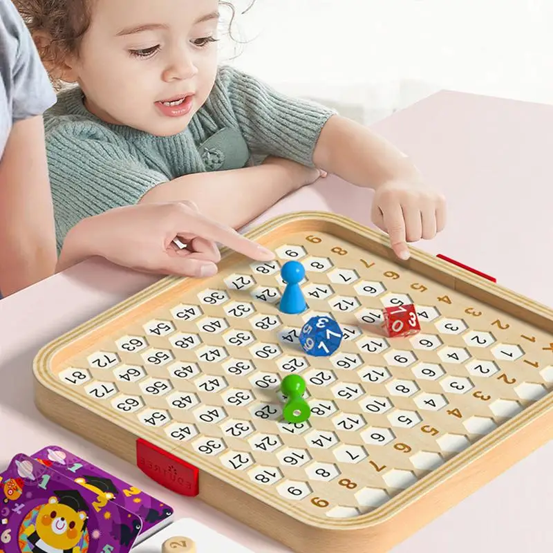 Multiplication Table Toy 9x9 Multiplication Table Double-sided Play 2 In 1 Math Board Game Board Games For Kids Multiplication