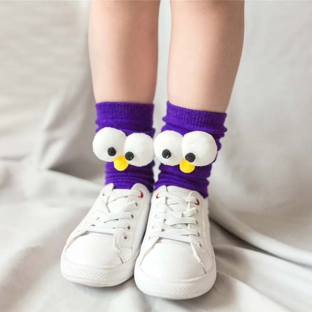 

New Big Eyes Children's Socks Breathable Sweat-absorbing Hosiery Middle Tube Socks Gift