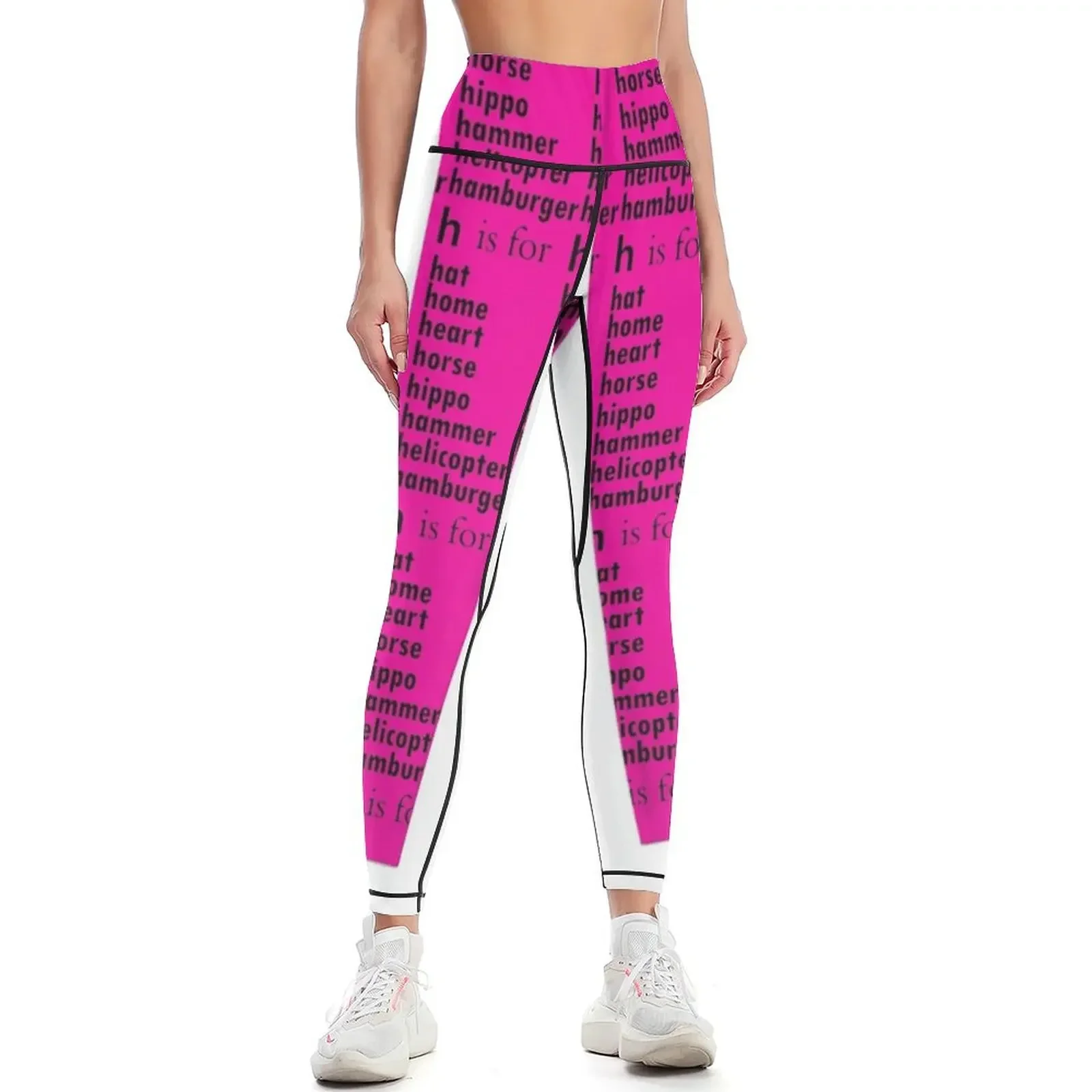 

The h is for hat: Alphabet a-z Words - Alphabet Words Leggings gym sportswear woman Women's push up gym pants Womens Leggings