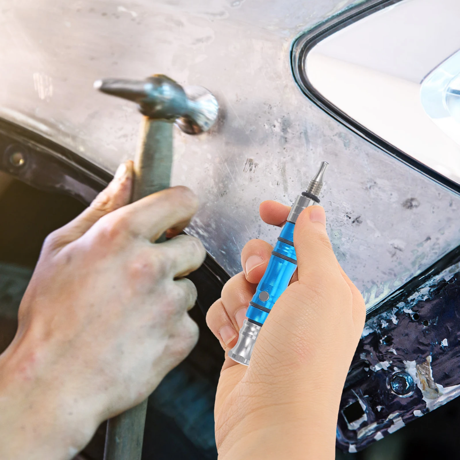 

Pen Hammer Tool Compact Portable Steel Material Easy Operation Blue Small Size Interior Body Removal Automotive