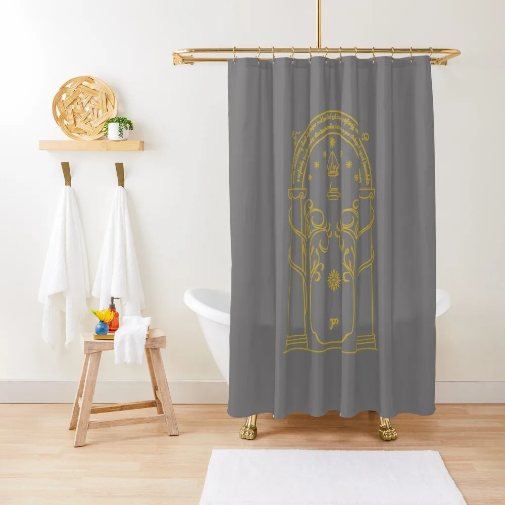 

Doors of Durin Shower Curtain For Bathrooms Bathroom Shower Set Window Cover Curtain