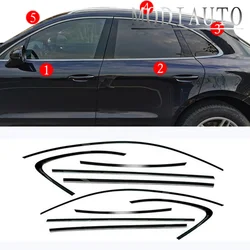 Car Accessories Decorate 2014-2022 Fit For Porsche Macan Steel Side Window Frame Strip cover Trim Black Titanium Sealing strip