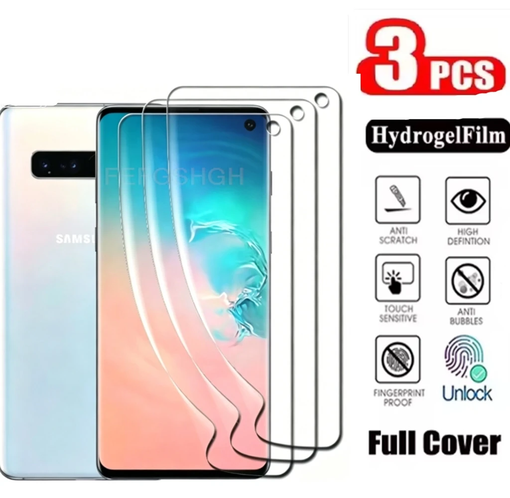 3PCS HD Full Hydraulic Hydrogel Film For Samsung Galaxy S10 4G SM-G973F G973U G973W Galaxy S10 5G Screen Protective Screen Cover