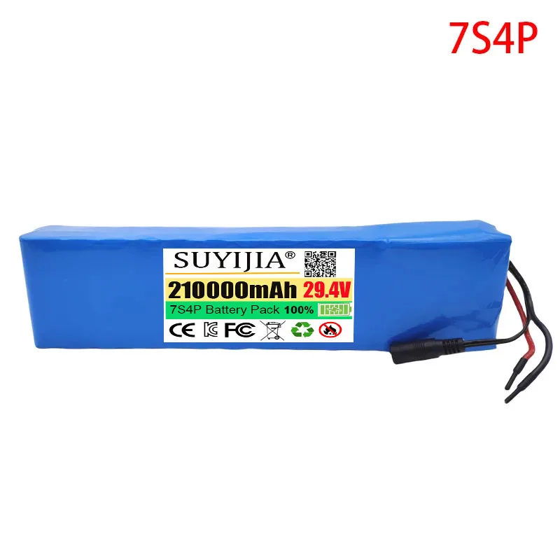 Baterai 24V 7S4P 18650 21000mAh untuk Kursi Roda Listrik Paket Baterai Lithium-ion Isi Ulang + Pengisi Daya 29.4V