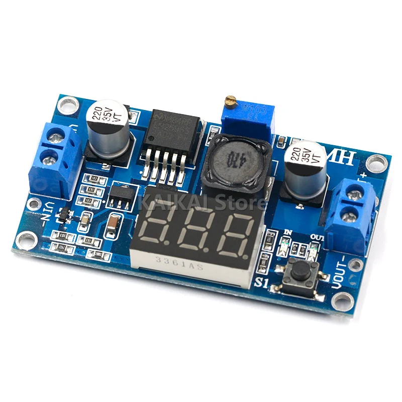 LM2596 BUCK 3A DC-DC spanningsverstelbare step-down voedingsmodule + blauwe LED-voltmeter