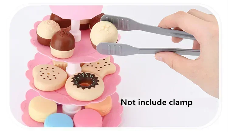 17pcs/set Play House Toys Simulated Food Dessert Tower Cake Pastry Shelf Toy Safe Material Kids Baby Gift Pretend Play Toy
