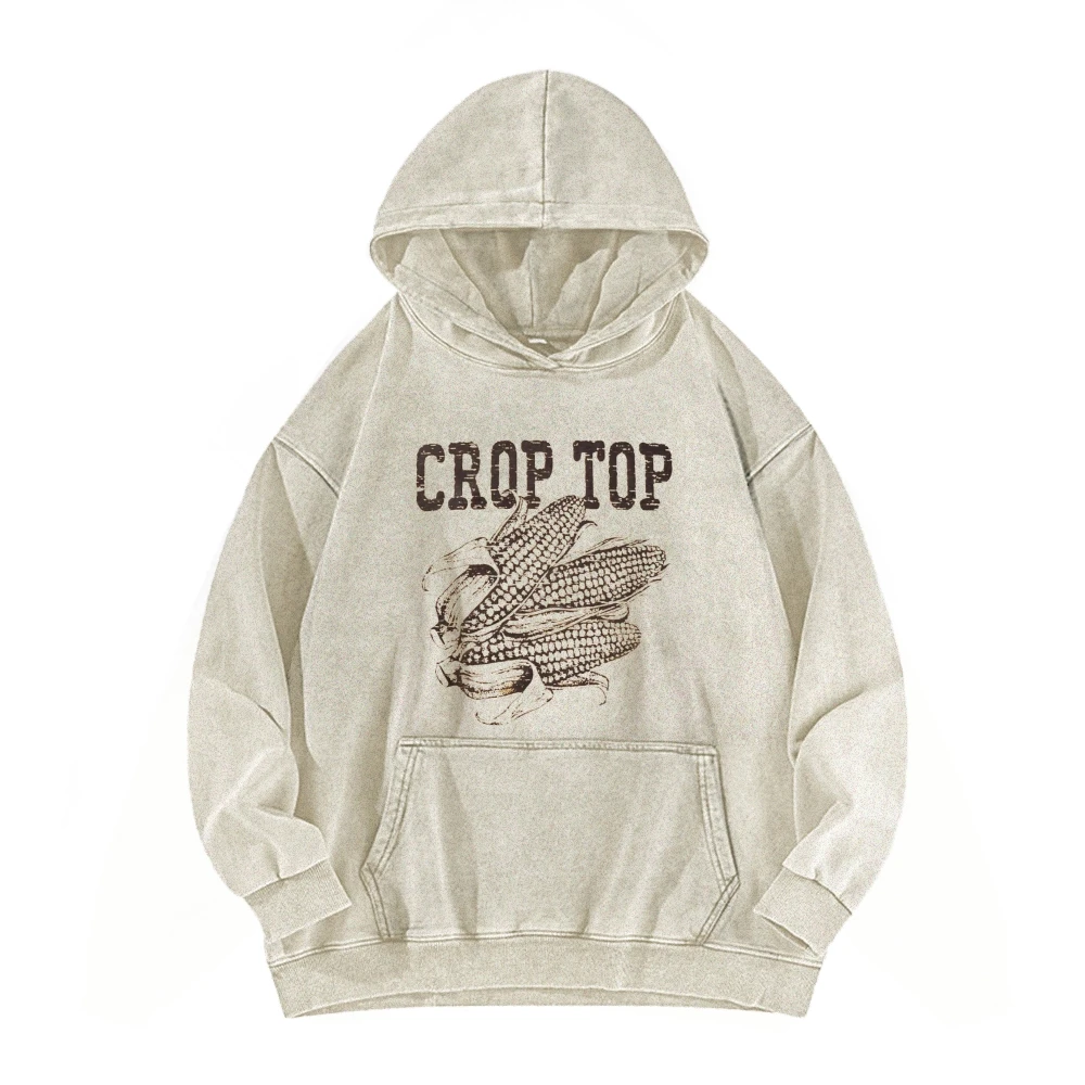 

Crop Top Corn Essentials Hooodie Farmer Country Girl Simply Southern Retro Washed Hoodie Women’s Thanksgiving Autumn Pullover