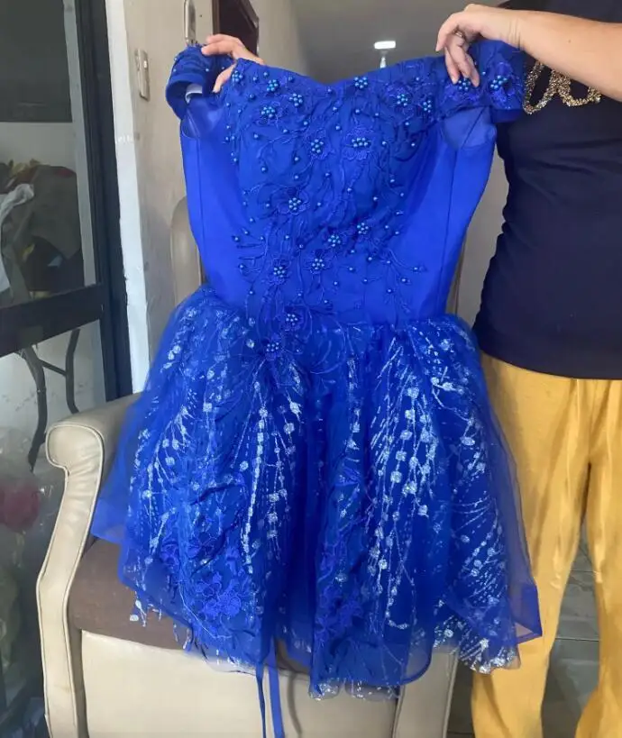 strapless open back dress Strapless Long Glitter Prom Dress with Side Sash– PromGirl main image 1